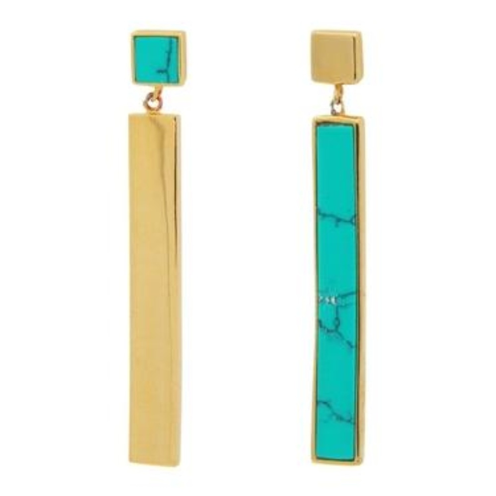 Turquoise Duality Earrings: Sterling Silver 1.62"